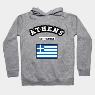 🏺 Athens Greece Strong, Greek Flag, Est 1400 BCE, City Pride Hoodie